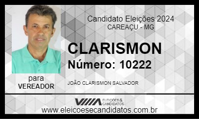 Candidato CLARISMON 2024 - CAREAÇU - Eleições