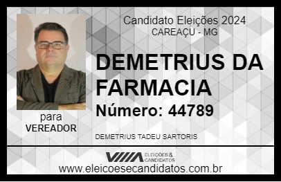 Candidato DEMETRIUS DA FARMACIA 2024 - CAREAÇU - Eleições