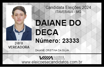 Candidato DAIANE DO DECA 2024 - ITAVERAVA - Eleições