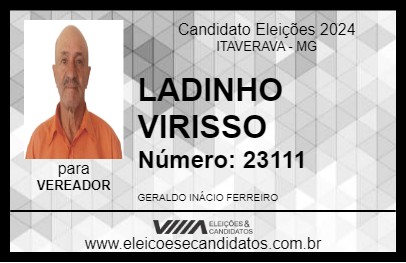 Candidato LADINHO VIRISSO 2024 - ITAVERAVA - Eleições