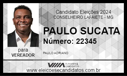 Candidato PAULO SUCATA 2024 - CONSELHEIRO LAFAIETE - Eleições