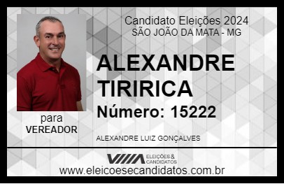 Candidato ALEXANDRE TIRIRICA 2024 - SÃO JOÃO DA MATA - Eleições