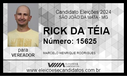 Candidato RICK DA TÉIA 2024 - SÃO JOÃO DA MATA - Eleições