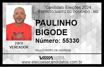 Candidato PAULINHO BIGODE 2024 - ESPÍRITO SANTO DO DOURADO - Eleições