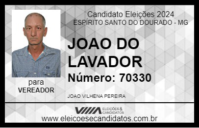 Candidato JOAO DO LAVADOR 2024 - ESPÍRITO SANTO DO DOURADO - Eleições