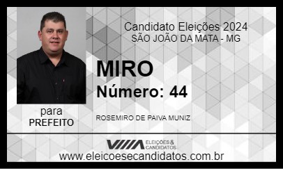 Candidato MIRO 2024 - SÃO JOÃO DA MATA - Eleições