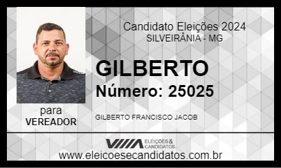 Candidato GILBERTO 2024 - SILVEIRÂNIA - Eleições