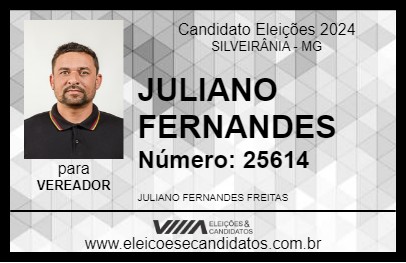 Candidato JULIANO FERNANDES 2024 - SILVEIRÂNIA - Eleições