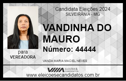 Candidato VANDINHA DO MAURO 2024 - SILVEIRÂNIA - Eleições