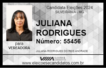 Candidato JULIANA RODRIGUES 2024 - SILVEIRÂNIA - Eleições