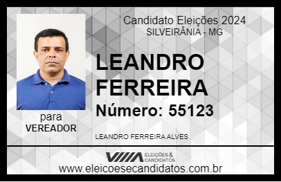 Candidato LEANDRO FERREIRA 2024 - SILVEIRÂNIA - Eleições