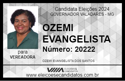 Candidato OZEMI EVANGELISTA 2024 - GOVERNADOR VALADARES - Eleições