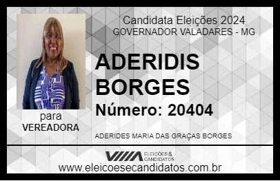 Candidato ADERIDIS BORGES 2024 - GOVERNADOR VALADARES - Eleições