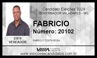 Candidato FABRICIO 2024 - GOVERNADOR VALADARES - Eleições