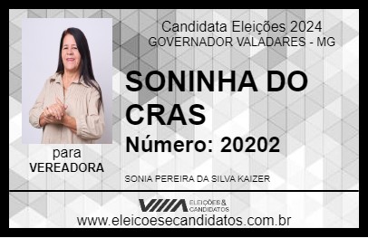 Candidato SONINHA 2024 - GOVERNADOR VALADARES - Eleições