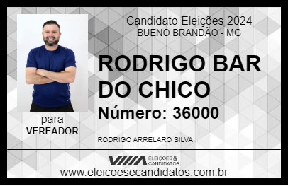 Candidato RODRIGO BAR DO CHICO 2024 - BUENO BRANDÃO - Eleições