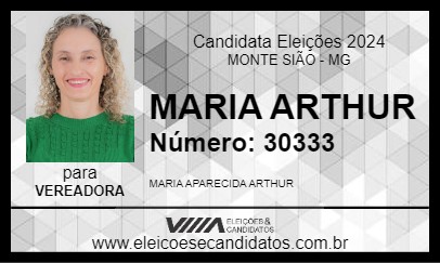 Candidato MARIA ARTHUR 2024 - MONTE SIÃO - Eleições