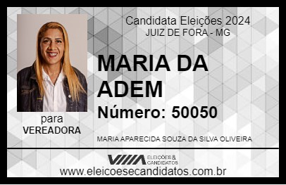 Candidato MARIA DA ADEM 2024 - JUIZ DE FORA - Eleições