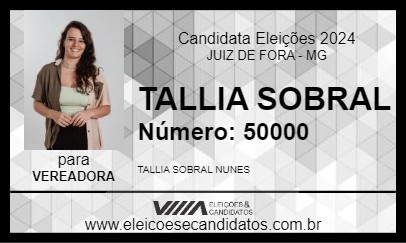 Candidato TALLIA SOBRAL 2024 - JUIZ DE FORA - Eleições