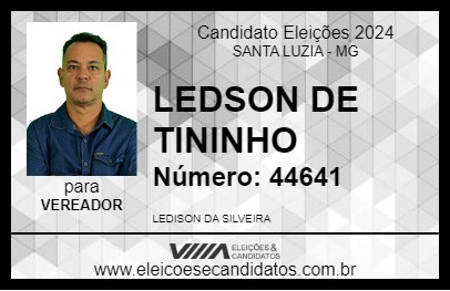 Candidato LEDISON DE TININHO 2024 - SANTA LUZIA - Eleições