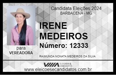 Candidato IRENE MEDEIROS 2024 - BARBACENA - Eleições