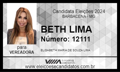 Candidato BETH LIMA 2024 - BARBACENA - Eleições