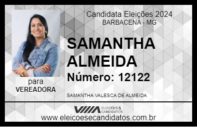 Candidato SAMANTHA ALMEIDA 2024 - BARBACENA - Eleições