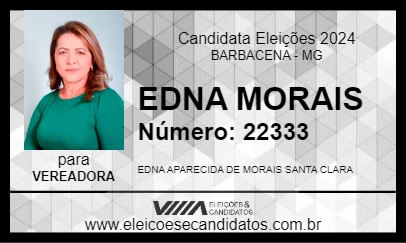 Candidato EDNA MORAIS 2024 - BARBACENA - Eleições