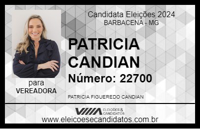 Candidato PATRICIA CANDIAN 2024 - BARBACENA - Eleições