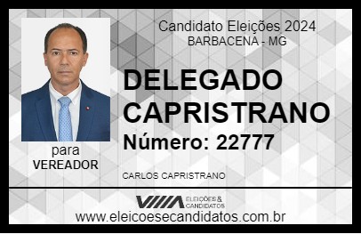 Candidato DELEGADO CAPRISTRANO 2024 - BARBACENA - Eleições