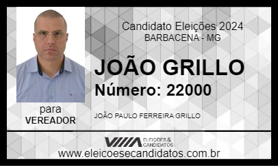 Candidato JOÃO GRILLO 2024 - BARBACENA - Eleições