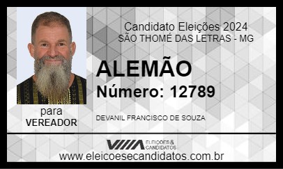 Candidato ALEMÃO 2024 - SÃO THOMÉ DAS LETRAS - Eleições