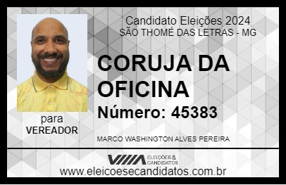 Candidato CORUJA DA OFICINA 2024 - SÃO THOMÉ DAS LETRAS - Eleições