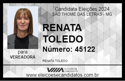 Candidato RENATA TOLEDO 2024 - SÃO THOMÉ DAS LETRAS - Eleições