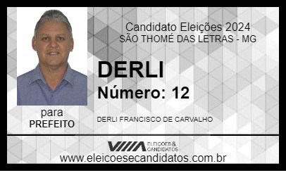 Candidato DERLI 2024 - SÃO THOMÉ DAS LETRAS - Eleições