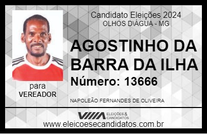 Candidato AGOSTINHO DA BARRA DA ILHA 2024 - OLHOS D\ÁGUA - Eleições