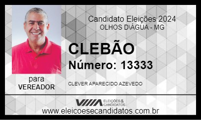 Candidato CLEBÃO 2024 - OLHOS D\ÁGUA - Eleições