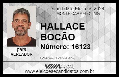 Candidato HALLACE BOCÃO 2024 - MONTE CARMELO - Eleições