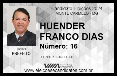 Candidato HUENDER FRANCO DIAS 2024 - MONTE CARMELO - Eleições