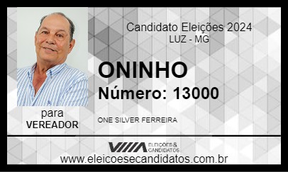 Candidato ONINHO 2024 - LUZ - Eleições