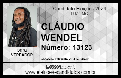 Candidato CLÁUDIO WENDEL 2024 - LUZ - Eleições