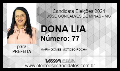 Candidato DONA LIA 2024 - JOSÉ GONÇALVES DE MINAS - Eleições