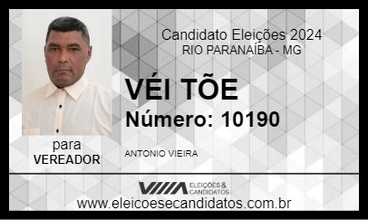 Candidato VÉI TÕE 2024 - RIO PARANAÍBA - Eleições