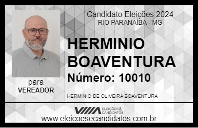 Candidato HERMINIO BOAVENTURA 2024 - RIO PARANAÍBA - Eleições