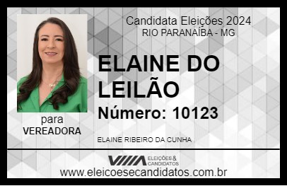 Candidato ELAINE DO LEILÃO 2024 - RIO PARANAÍBA - Eleições