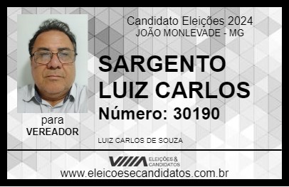 Candidato SARGENTO LUIZ CARLOS 2024 - JOÃO MONLEVADE - Eleições