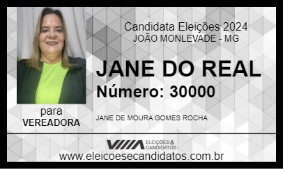 Candidato JANE DO REAL 2024 - JOÃO MONLEVADE - Eleições