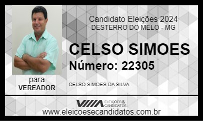 Candidato CELSO SIMOES 2024 - DESTERRO DO MELO - Eleições