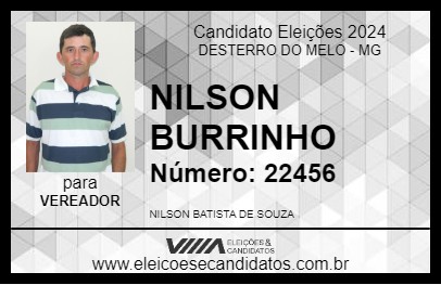 Candidato NILSON BURRINHO 2024 - DESTERRO DO MELO - Eleições