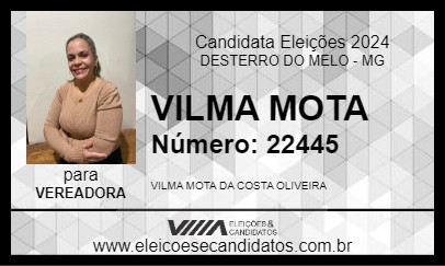 Candidato VILMA MOTA 2024 - DESTERRO DO MELO - Eleições